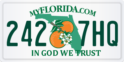FL license plate 2427HQ
