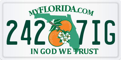 FL license plate 2427IG