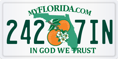 FL license plate 2427IN