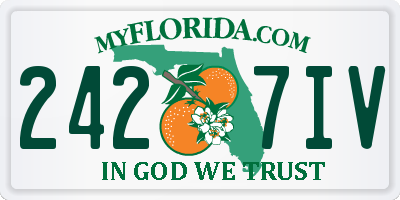 FL license plate 2427IV