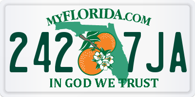 FL license plate 2427JA