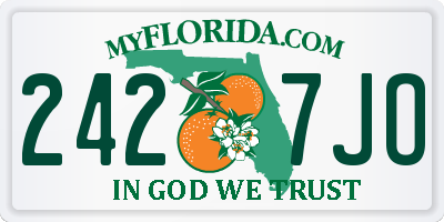 FL license plate 2427JO