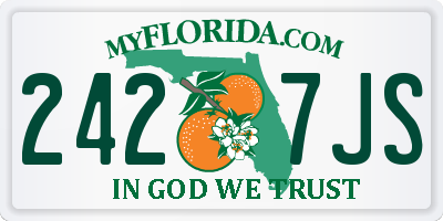 FL license plate 2427JS
