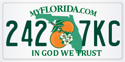 FL license plate 2427KC