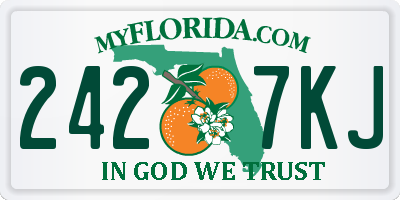 FL license plate 2427KJ