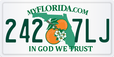 FL license plate 2427LJ