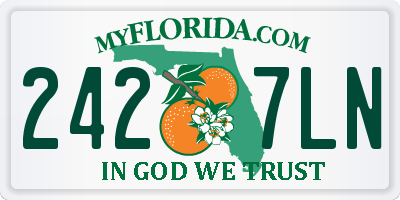 FL license plate 2427LN