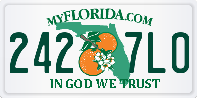 FL license plate 2427LO