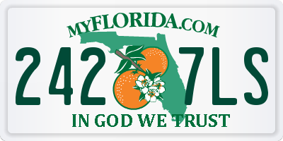 FL license plate 2427LS