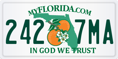 FL license plate 2427MA