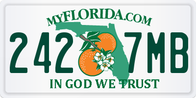 FL license plate 2427MB