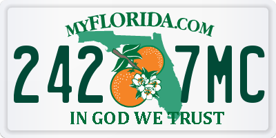 FL license plate 2427MC