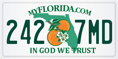 FL license plate 2427MD