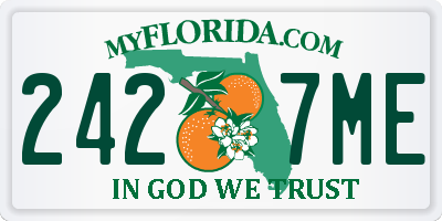 FL license plate 2427ME