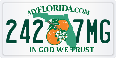 FL license plate 2427MG