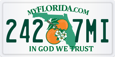FL license plate 2427MI