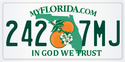 FL license plate 2427MJ