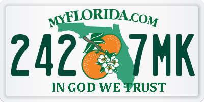 FL license plate 2427MK