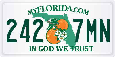 FL license plate 2427MN