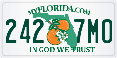 FL license plate 2427MO