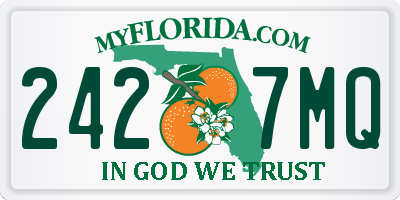 FL license plate 2427MQ
