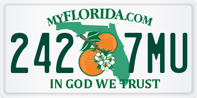 FL license plate 2427MU