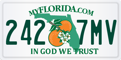 FL license plate 2427MV