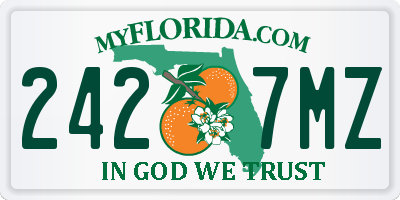 FL license plate 2427MZ