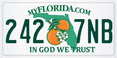 FL license plate 2427NB