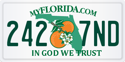 FL license plate 2427ND