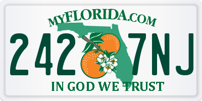 FL license plate 2427NJ