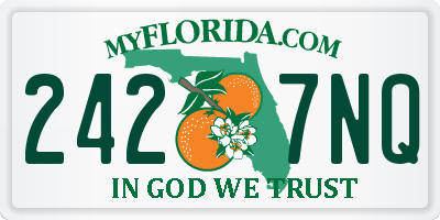 FL license plate 2427NQ