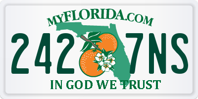 FL license plate 2427NS