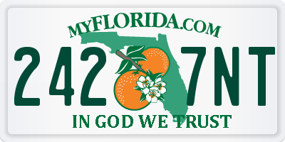 FL license plate 2427NT