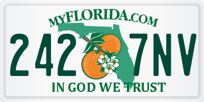 FL license plate 2427NV