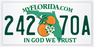 FL license plate 2427OA