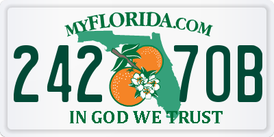 FL license plate 2427OB