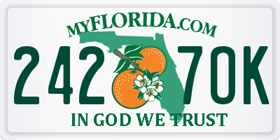 FL license plate 2427OK