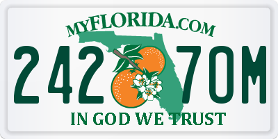 FL license plate 2427OM