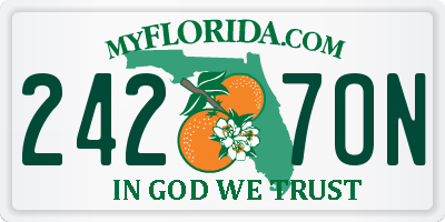 FL license plate 2427ON