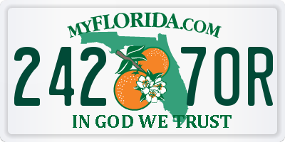 FL license plate 2427OR