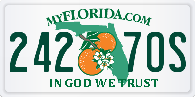FL license plate 2427OS