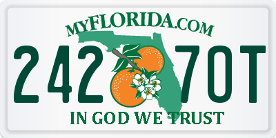 FL license plate 2427OT