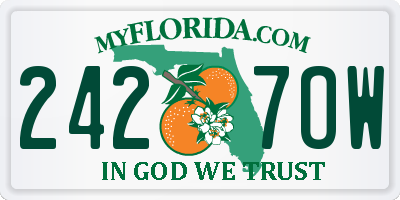 FL license plate 2427OW