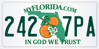 FL license plate 2427PA