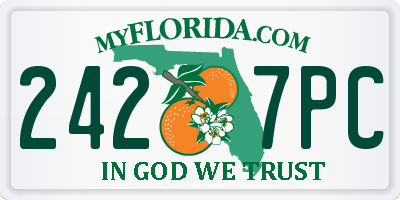 FL license plate 2427PC