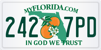 FL license plate 2427PD