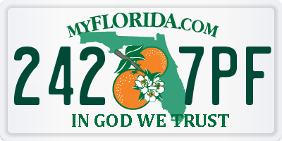 FL license plate 2427PF