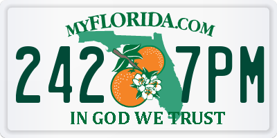 FL license plate 2427PM