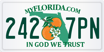 FL license plate 2427PN
